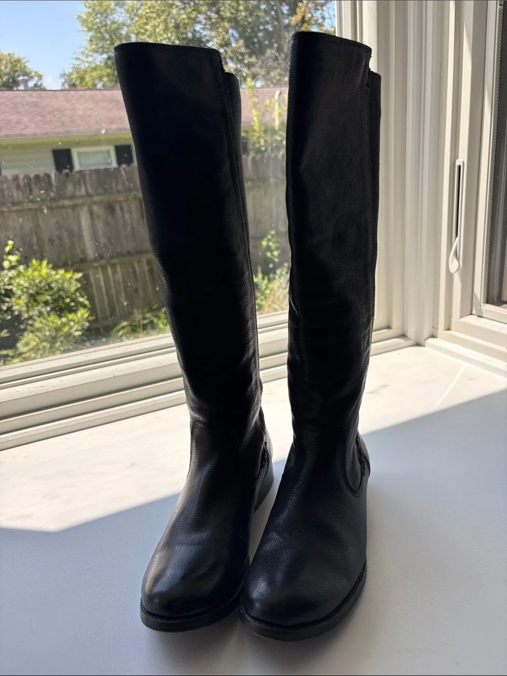 Frye Black Leather Molly Gore Boots size 7